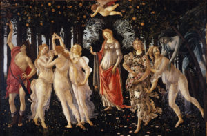 ALEGORÍA DE LA PRIMAVERA. BOTTICELLI. Galería Uffizi. Florencia. (1478)