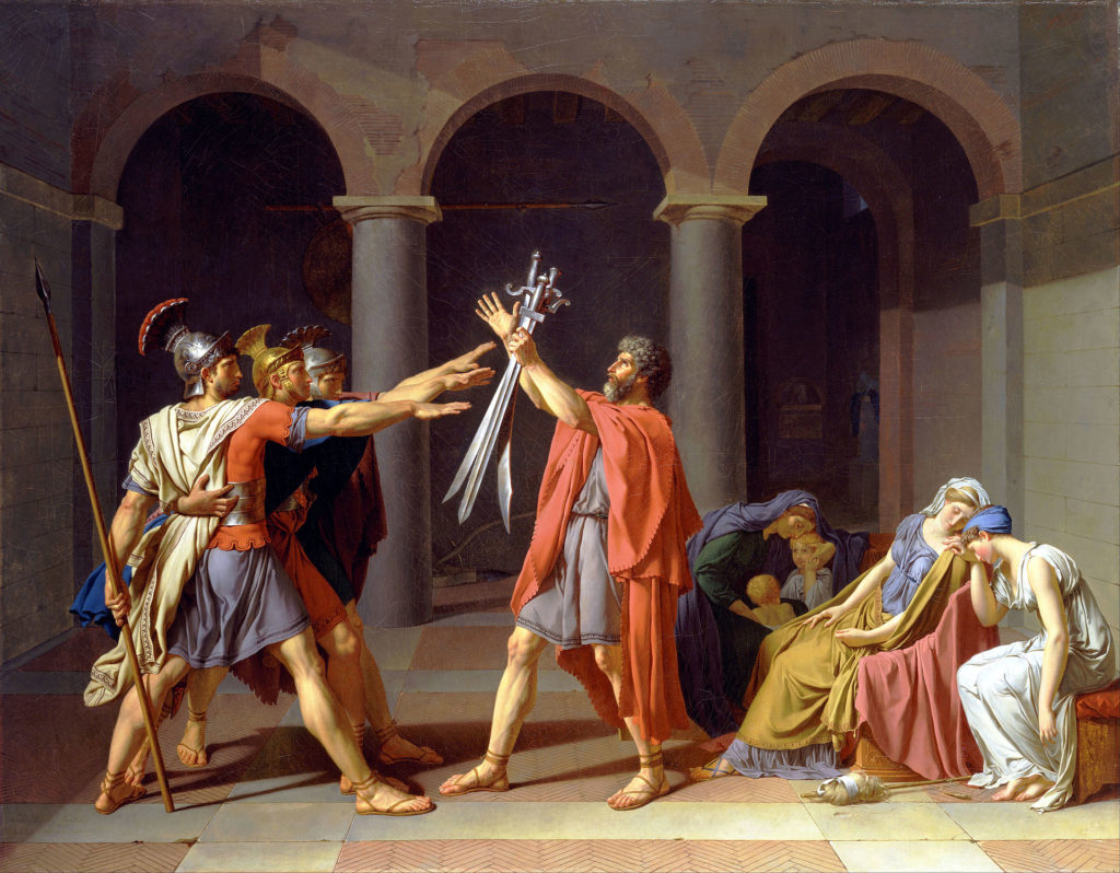 JURAMENTO DE LOS HORACIOS. J. L. DAVID. Louvre. París. (1784)