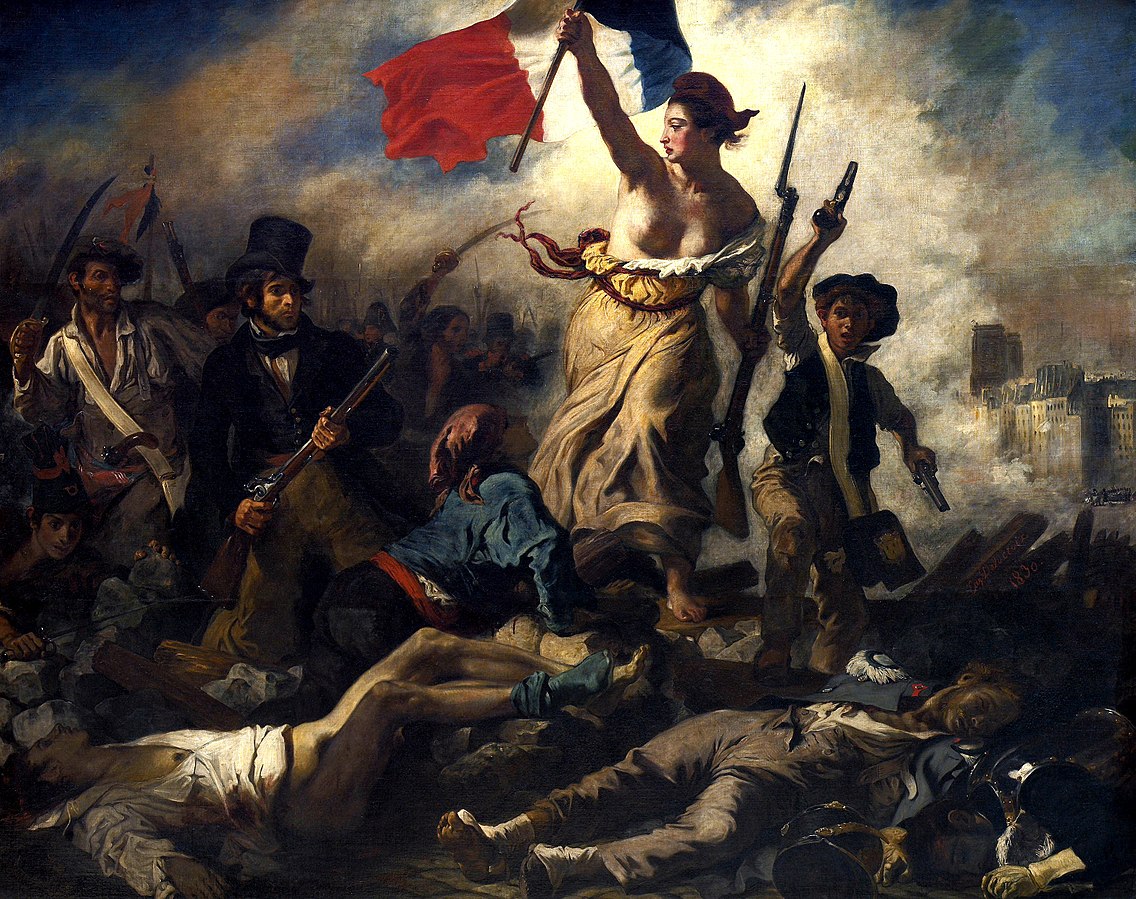 LA LIBERTAD GUIANDO AL PUEBLO. E. DELACROIX. Museo del Louvre. París. (1830)