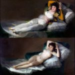 LA MAJA DESNUDA. F. GOYA. Museo del Prado. Madrid. (1800) LA MAJA VESTIDA. F. GOYA. Museo del Prado. Madrid (1808)