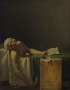 LA MUERTE DE MARAT. J. L. DAVID. Museo de las Bellas Artes. Bruselas. (1793)