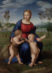 LA VIRGEN DEL JILGUERO. RAFAEL. Galería de los Uffizi. Florencia. 1505