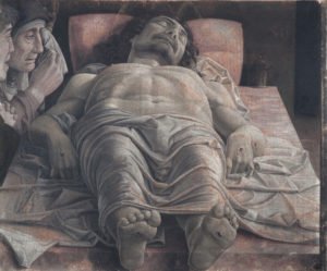 LAMENTACIÓN SOBRE CRISTO MUERTO. A. MANTEGNA. Pinacoteca de Brera. Milán. (1500)