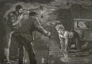 LORD SHAFTESBURY INSPECCIONA LAS CONDICIONES QUE SUFREN LOS NIÑOS TRABAJANDO EN MINAS DE CARBÓN EN TORNO A 1842