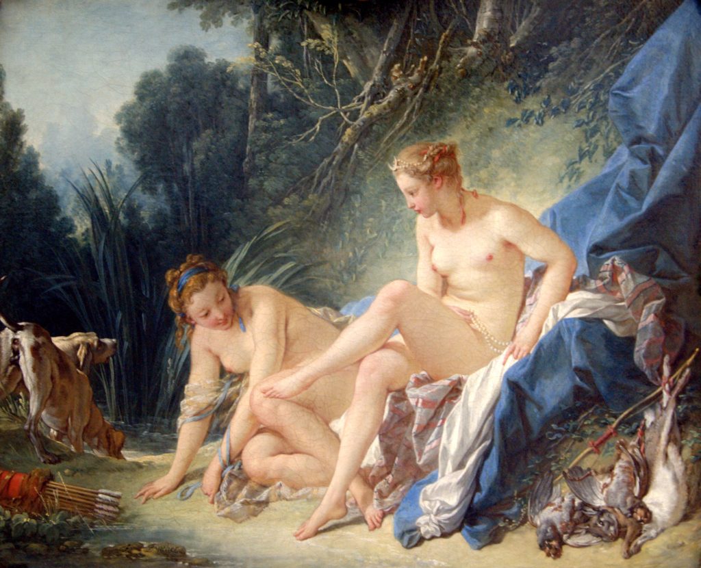 EL BAÑO DE DIANA. F. BOUCHER. Louvre. París (1750)