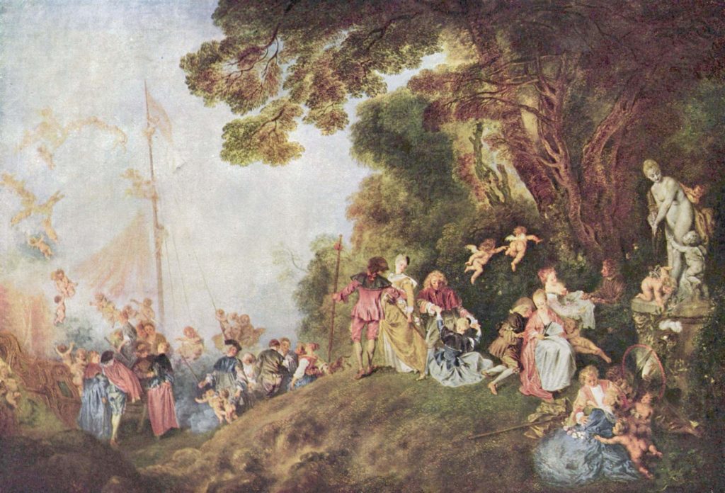 EMBARQUE PARA LA ISLA DE CITERA. A. WATTEAU. Charlottenburg Palace. Berlín (1718)