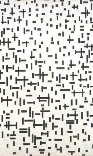 COMPOSICIÓN EN BLANCO Y NEGRO. MONDRIAN. Museo Kröller-Müller, Otterlo. 1917