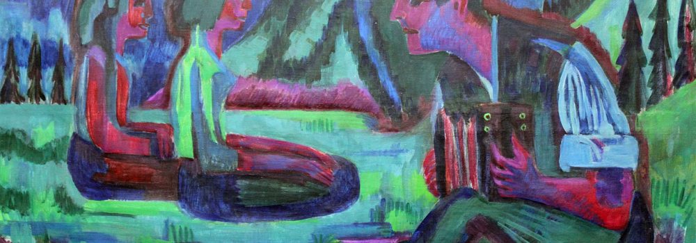 MÚSICO EN UNA NOCHE DE LUNA. ERNST KIRCHNER. Museo Städel. Frankfurt. (1924)