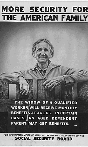 PÓSTER PUBLICITANDO LOS BENEFICIOS DE LA LEY DE SEGURIDAD SOCIAL